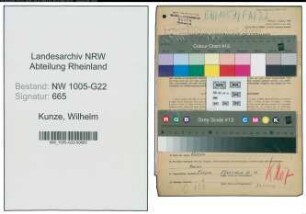 Entnazifizierung Wilhelm Kunze , geb. 12.12.1888 (Milchhandel)