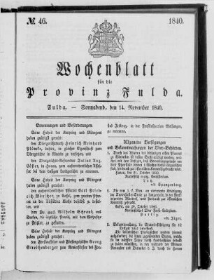 Nr. 46, Ausgabe vom 14. November 1840