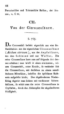 CII. Von der Citronensäure.