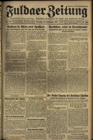 Ausgabe vom Dienstag, den 25. September 1934.