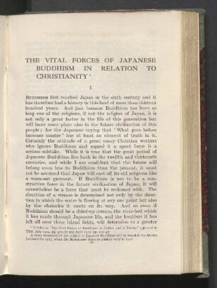 The vital forces of japanese buddhism in relation to christianity