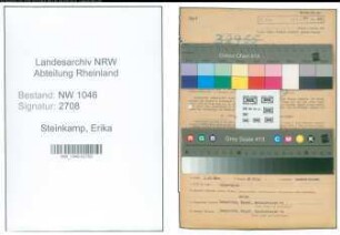 Entnazifizierung Erika Steinkamp , geb. 03.12.1920 (Postangestellte)