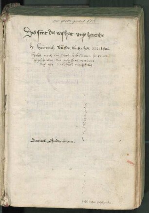 Notizen zu Inhalt und Abschrift