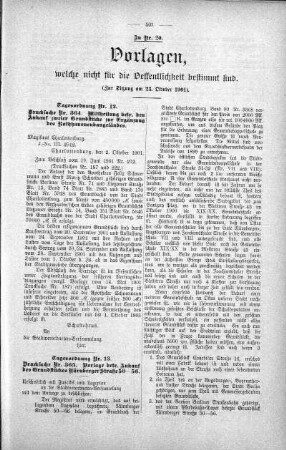 Vorlagen welche nicht für die Oeffentlichkeit bestimmt sind., 23. Oktober 1901