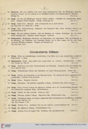 Unverzierte Gläser (Nr. 131-216)