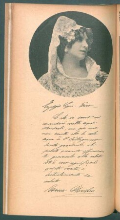 [Autógrafo y retrato de Romina Storchio]