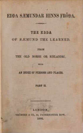 Edda Saemundar hinns Fróda : from the Old Norse or Icelandic. 2