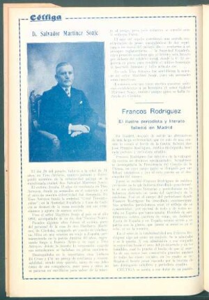 Francos Rodríguez : El ilustre periodista y literato falleció en Madrid