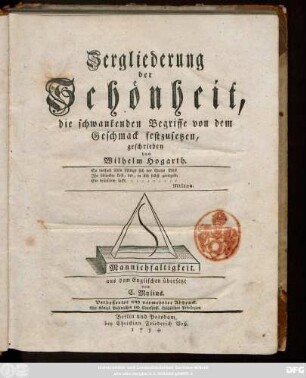 Zergliederung der Schönheit, die schwankenden Begriffe von dem Geschmack festzusetzen