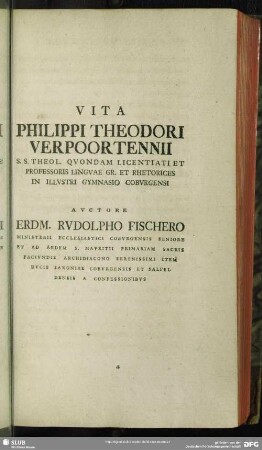 Vita Philippi Theodori Verpoortennii