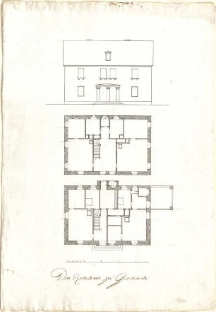 Speeth, Peter; Gernach; Rathaus - Grundriss EG, Grundriss OG, Ansicht