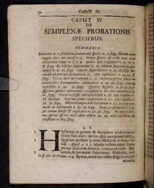 Caput IV. De Semiplenæ Probationis Speciebus.