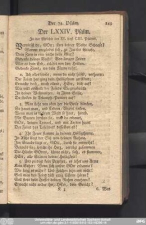 Der LXXIV. Psalm.