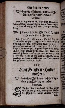 XLV. Von Feinden/ Hader und Zorn
