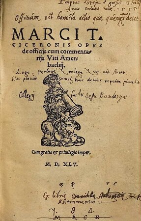 Marci T. Ciceronis opus de officiis