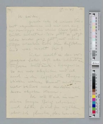 Brief an Hertha und Fritz Borchert