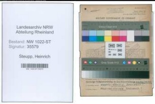 Entnazifizierung Heinrich Steupp , geb. 11.04.1909 (Verwaltungssekretaer)