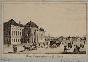 Das Japanische Palais in Dresden, Blick vom Palaisplatz nach Nordwesten