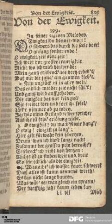 Von der Ewigkeit.