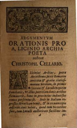 M.T. Ciceronis Orationes Pro Archia, In Catilinam, Post Reditvm, Pro Lege Manilia, Pro Milone
