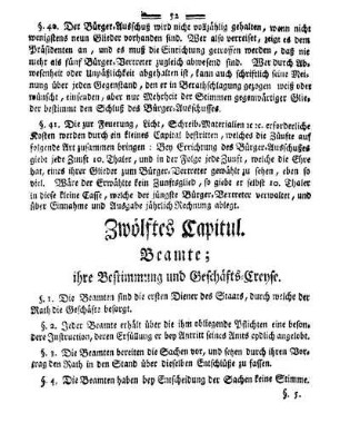 Zwölftes Capitul. Beamte; ihre Bestimmung und Geschäfts-Creyse.