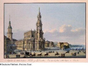 Ansicht der katholischen Kirche zu Dresden