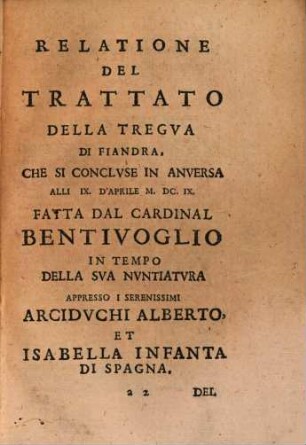 Relationi Del Cardinale Bentivoglio, 2