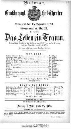 Das Leben ein Traum