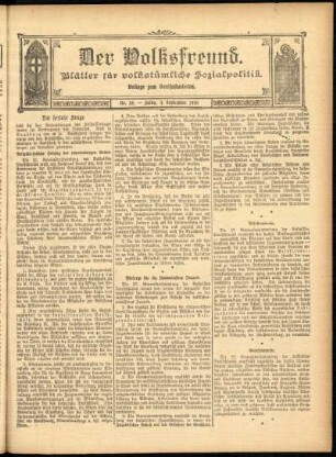 Ausgabe vom Sonntag, den 04. September 1910.