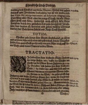 "Votum" und "Tractatio"