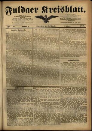 Ausgabe vom Samstag, den 03. August 1907.