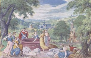 Moses mit den Töchtern Jethros am Brunnen