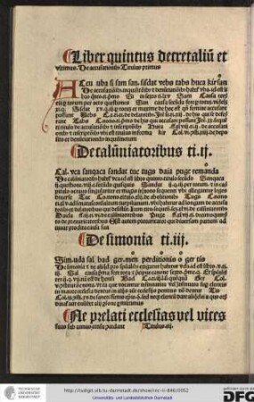 Liber quintus Decretalium et ultimus. De accusationibus, titulus primus.