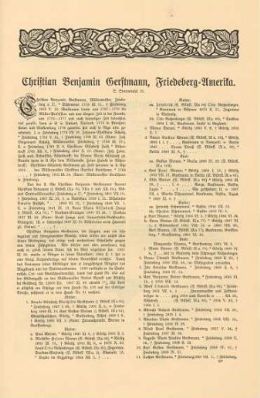 Christian Benjamin Gerstmann, Friedeberg-Amerika