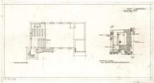 Gsaenger, Gustav; München - Allach; Ev. Kirche, Anbau Gemeindesaal - Lageplan, Emporengeschoss (Grundriss)