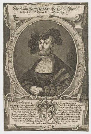 Bildnis des Ulrich, Hertzog zu Wirtemberg und Teck, Grave zu Mümpelgaard
