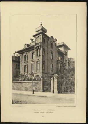 Tafel 50. Villa, Hohenzollernstrasse 6, Stuttgart. Architekten: Lambert & Stahl