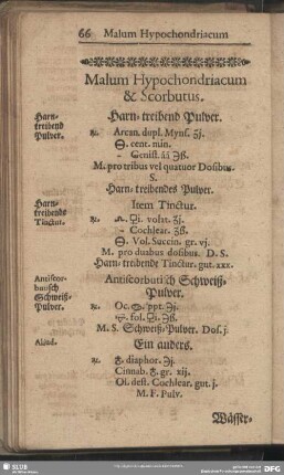 Malum Hypochondriacum & Scorbutus