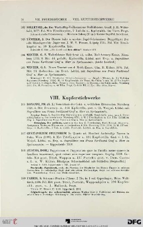 VIII. Kupferstichwerke (Nr. 106-115)
