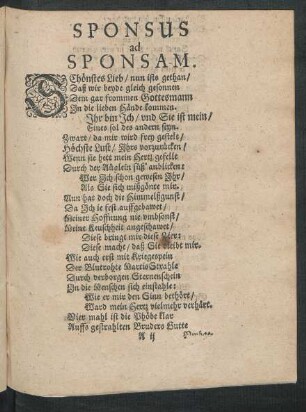 Sponsus Ad Sponsam.