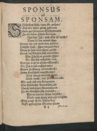 Sponsus Ad Sponsam.