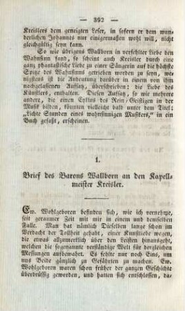1. Brief des Barons Wallborn an den Kapellmeister Kreisler