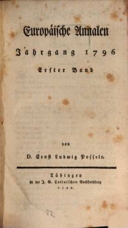 Europäische Annalen. 1796, 1