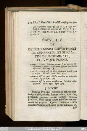 Caput LIV. De Delictis Ministrorum Principis Generatim, Et Speciatim De Innominatis, Eorumque Poenis.