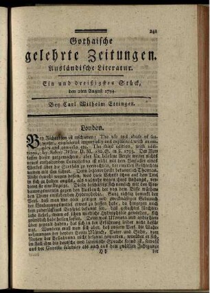 Ein und dreißigstes Stück, den 2ten August 1794.