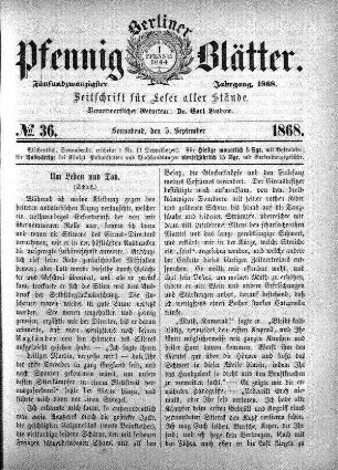 No. 36, Sonnabend, den 5. September