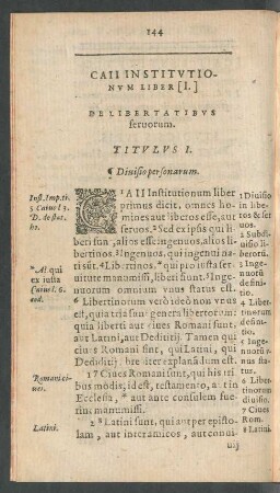 Caii Institutionum Liber [I.]
