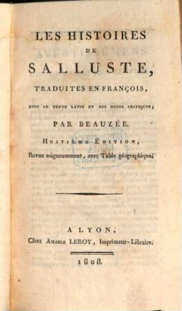 Les histoires des Salluste