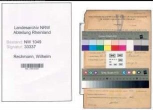 Entnazifizierung Wilhelm Rechmann , geb. 29.07.1903 (Arbeiter)