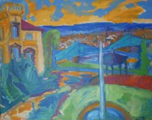 Blick zum blauen Wunder Dresden von der Schillerstr.l 19